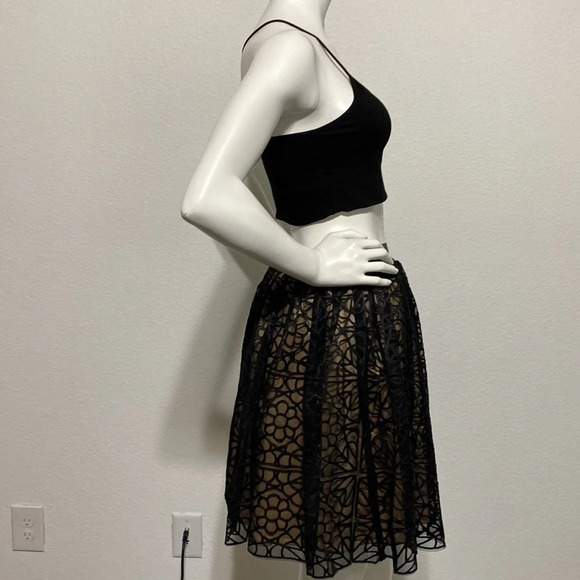 Bebe NEW Whimsigoth Black Nude Mesh Overlay Fairygoth Layered Skirt M - Picture 7 of 12